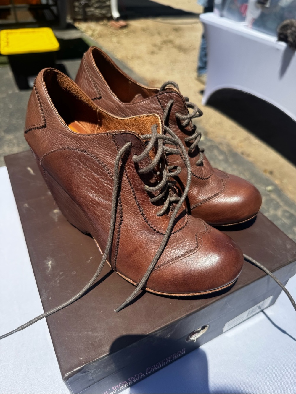 Gee WaWa Cadence Leather Wedge Oxford Shoes | Women’s Size 9